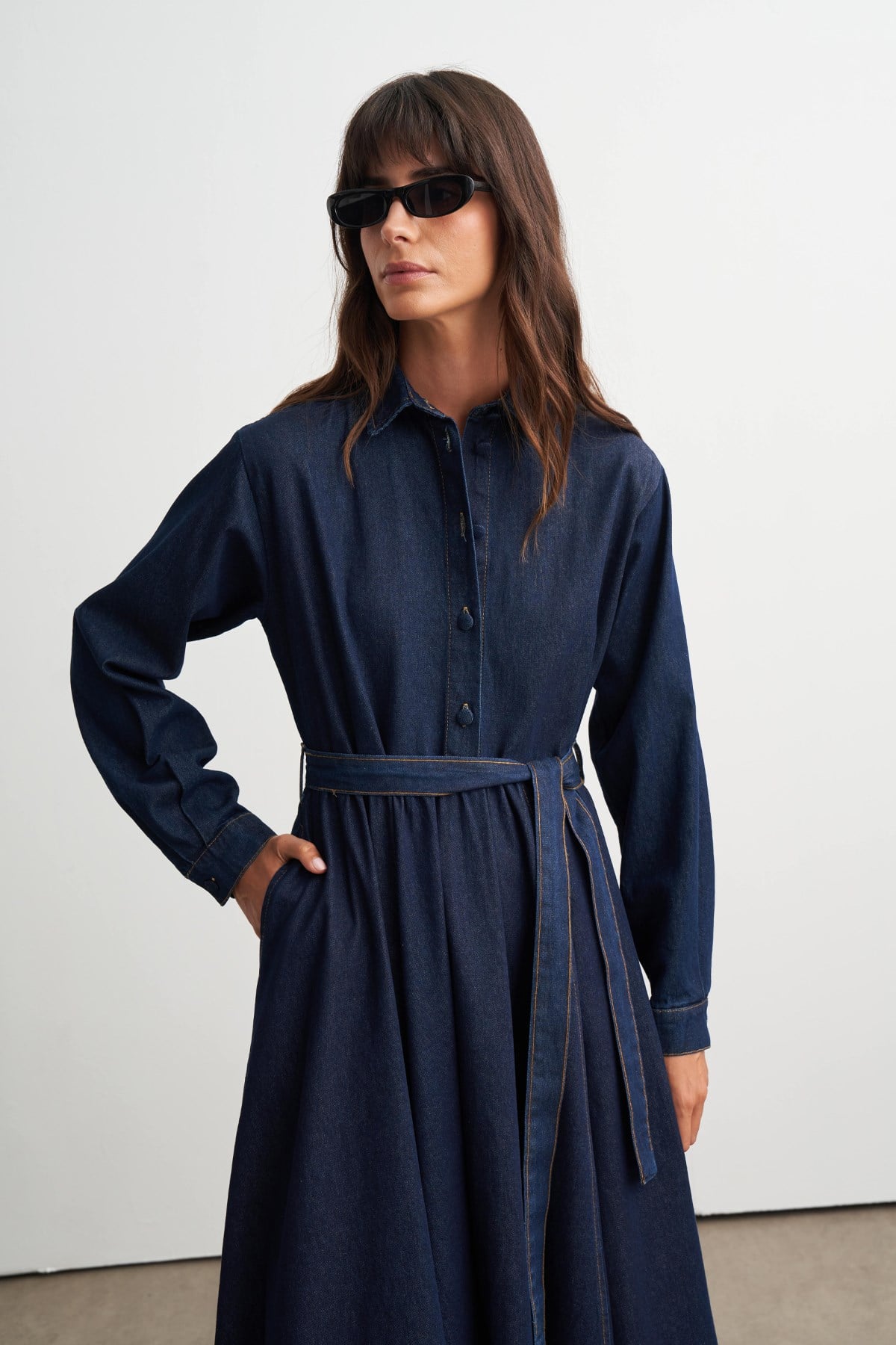 Elisa Denim Maxi Dress