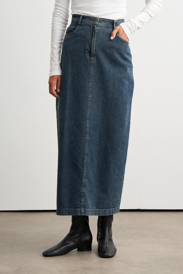 Cendy Denim Pencil Skirt