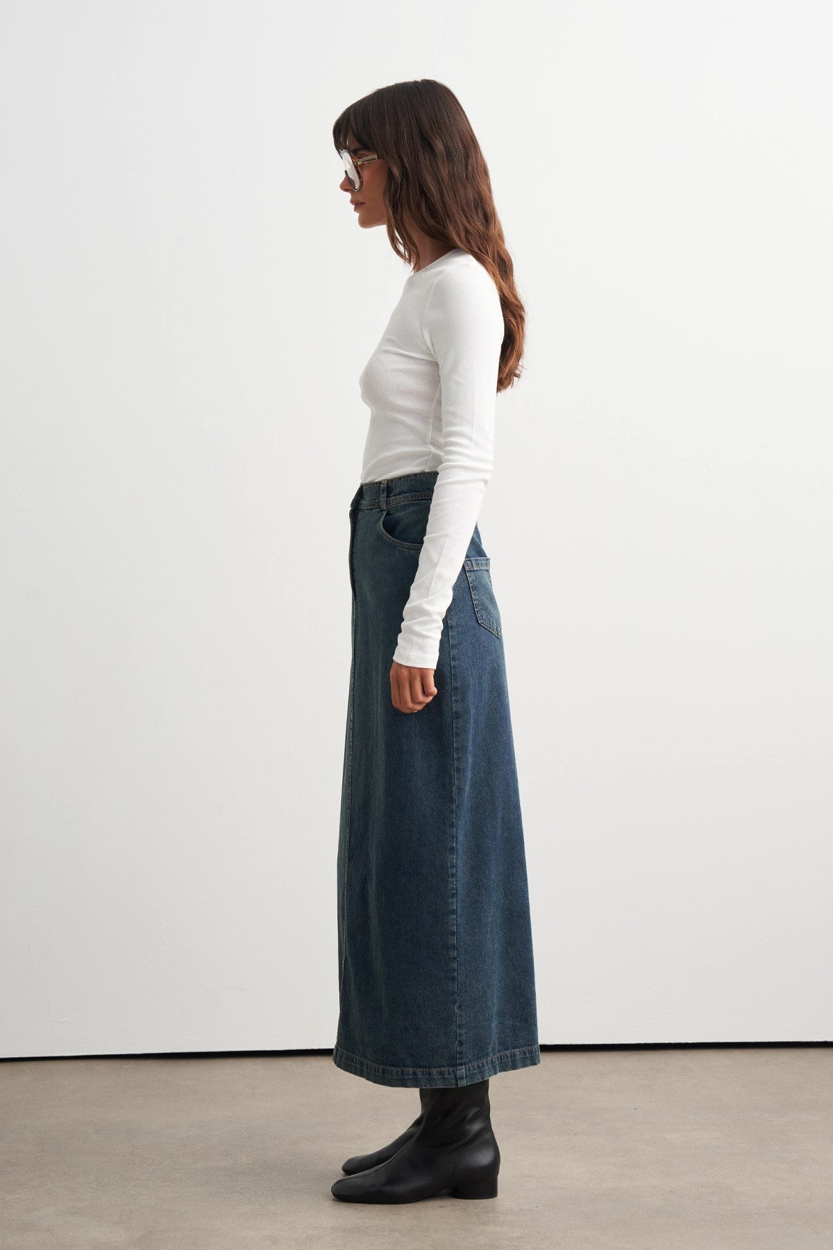 Cendy Denim Pencil Skirt