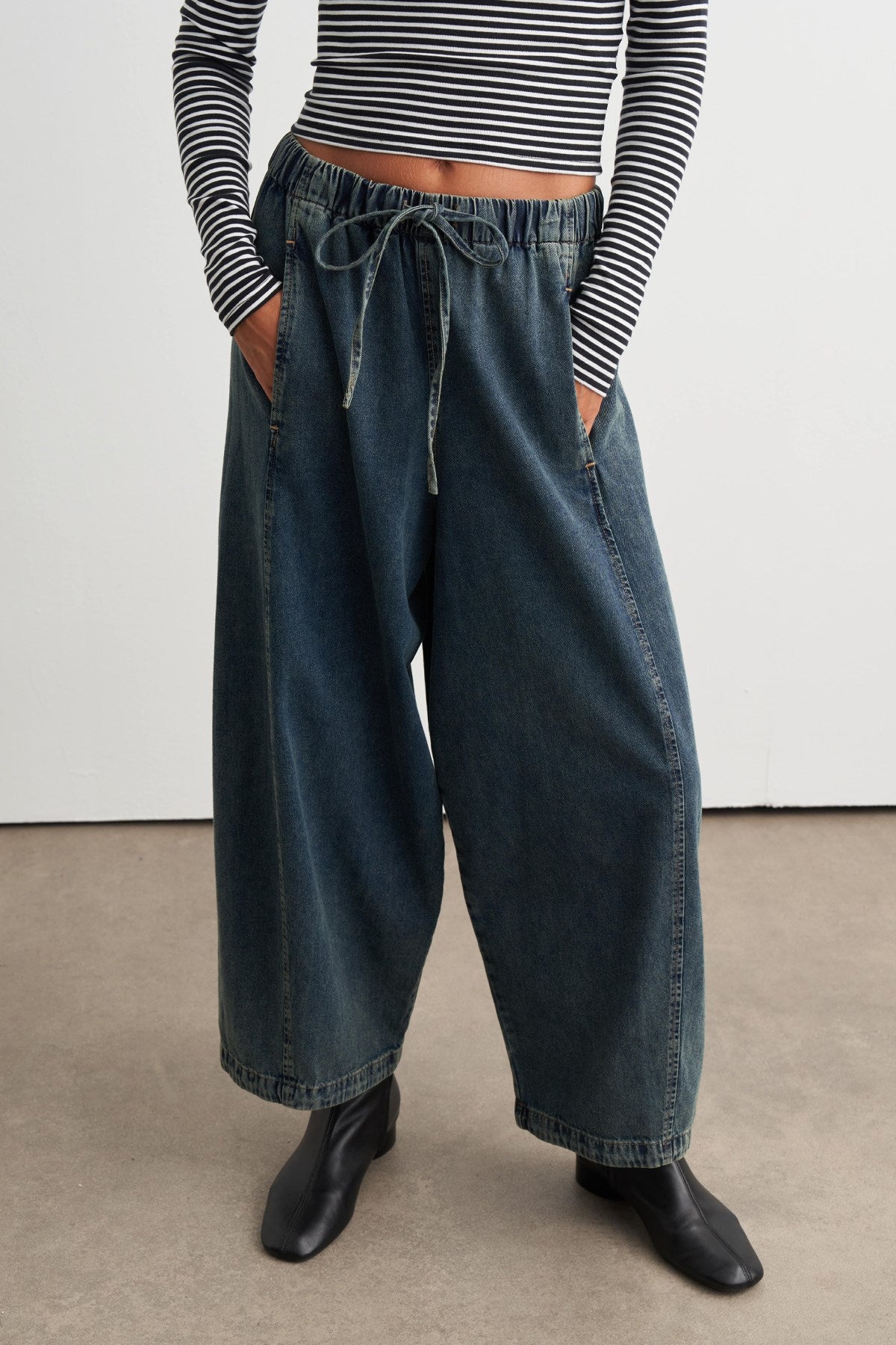 Bari Balloon Leg Denim Trousers