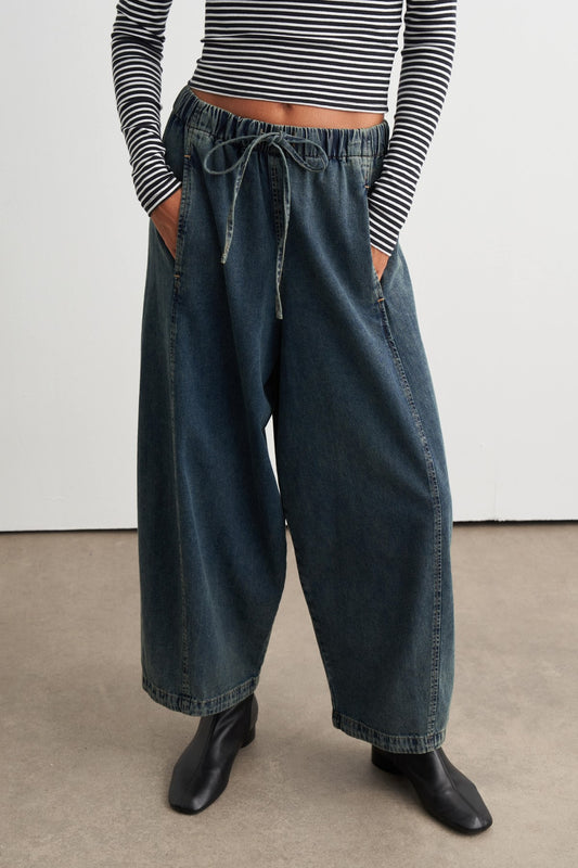 Bari Balloon Leg Denim Trousers