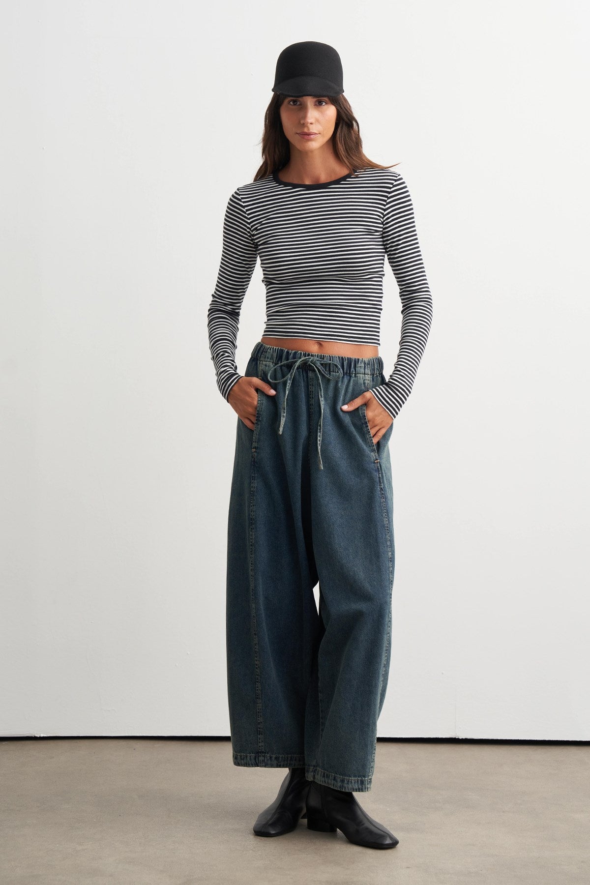 Bari Balloon Leg Denim Trousers