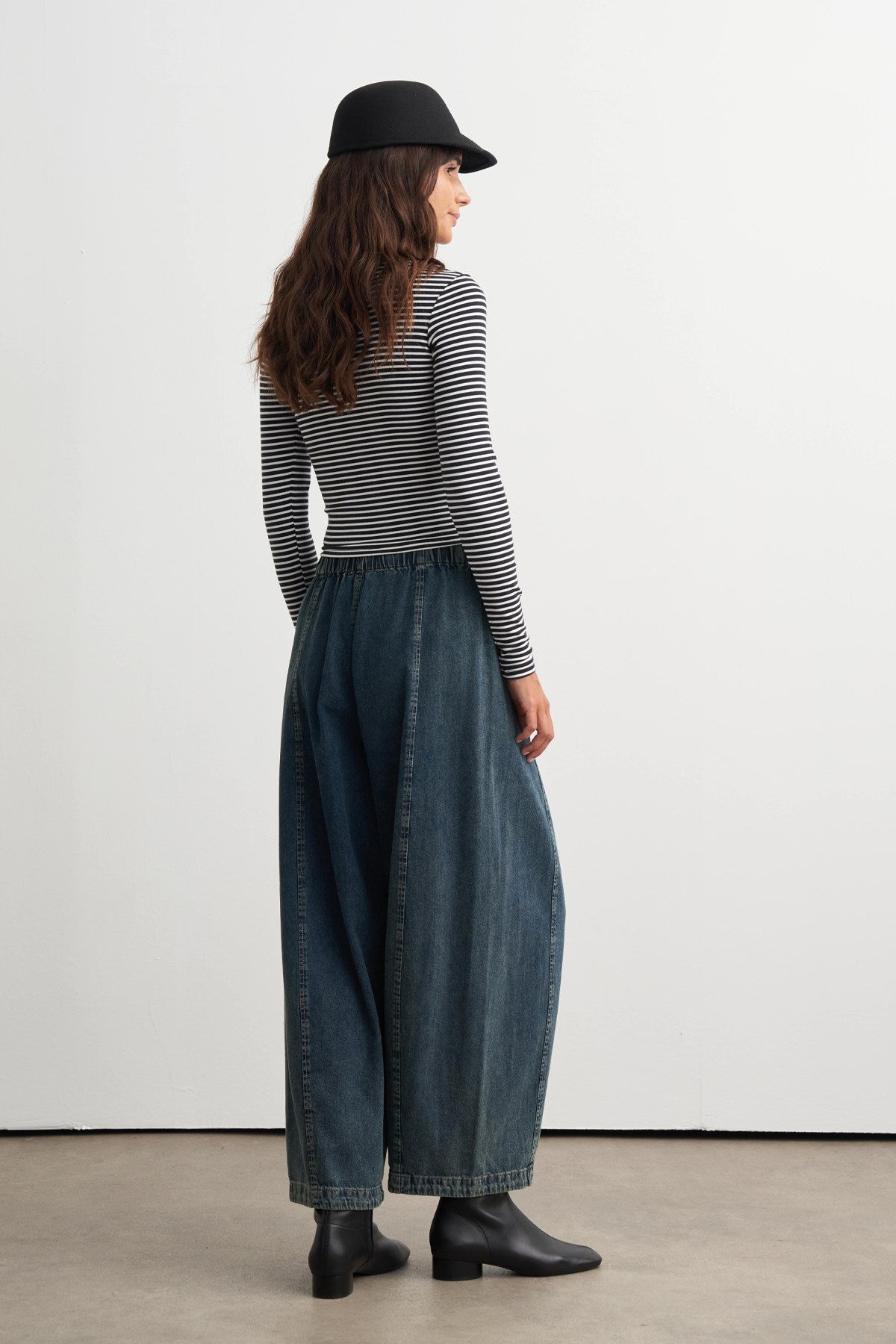 Bari Balloon Leg Denim Trousers