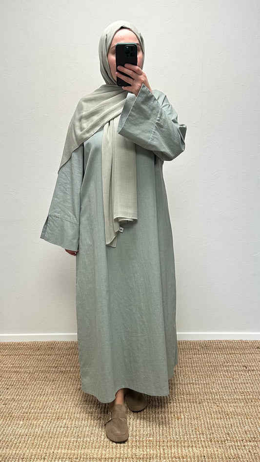 Firuz Linen Dress - Sage Green