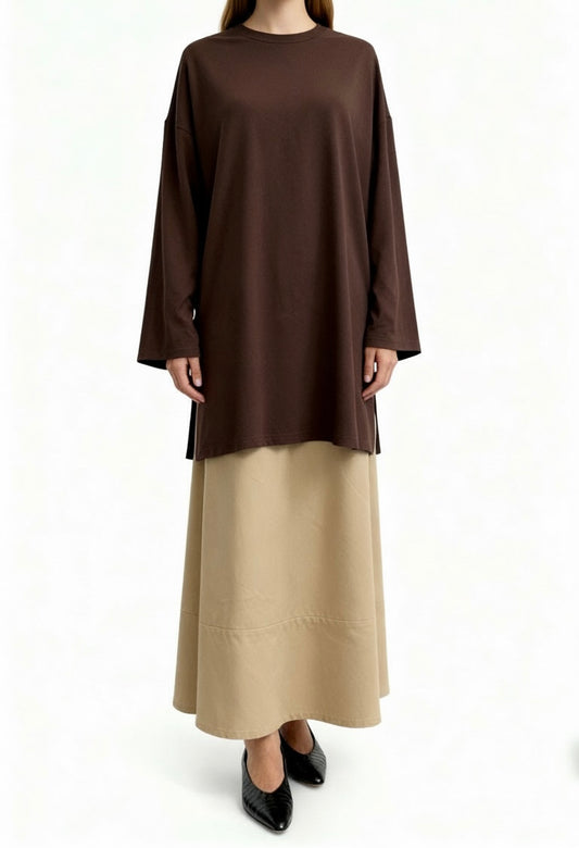 Cmfy Oversized Tshirt -Dark Brown