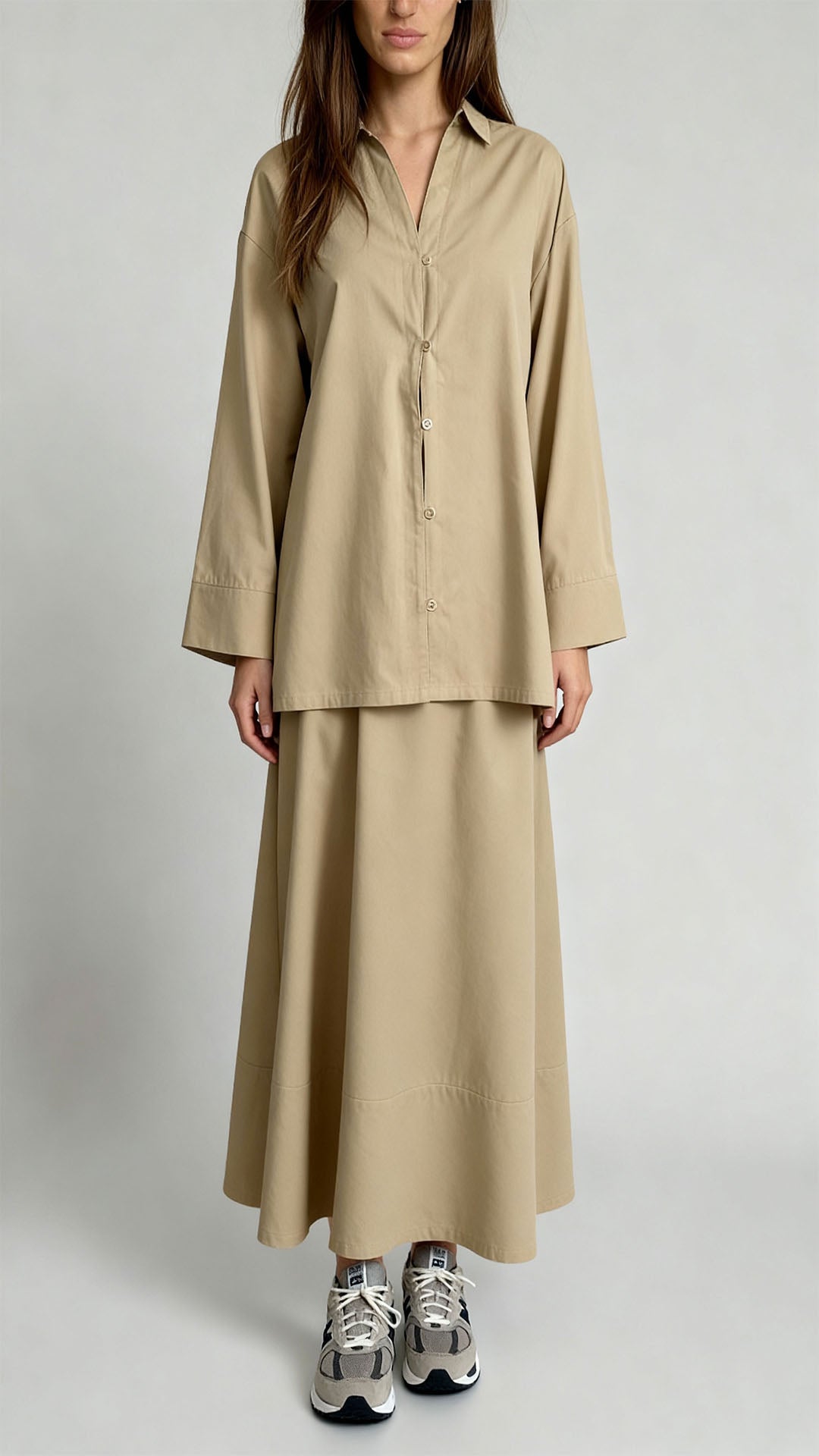 Vela Cotton Skirt & Top Set - Camel