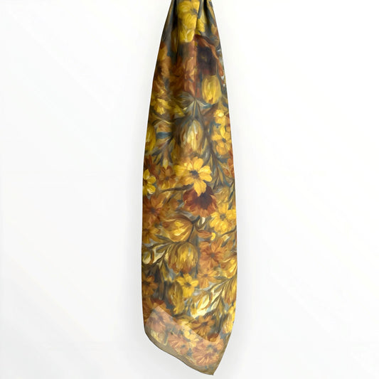 Yale Floral Hijab- Army Green