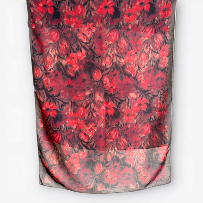 Yale Floral Hijab - Maroon
