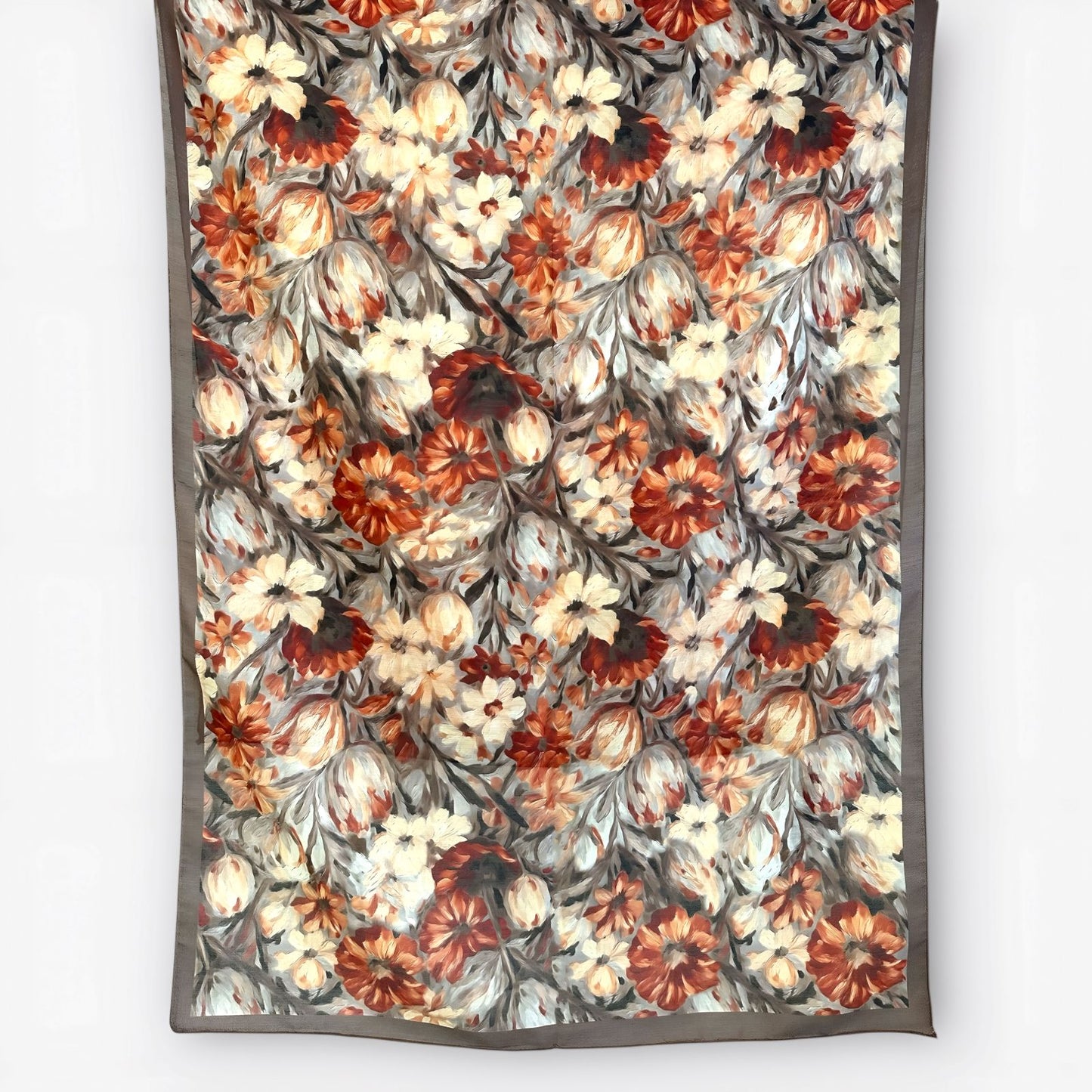 Yale Floral Hijab - BrickRed