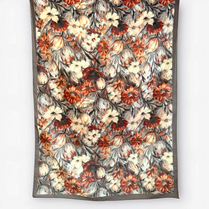 Yale Floral Hijab - BrickRed