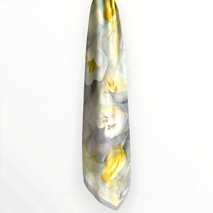 Mirage Floral Hijab- Silver Bloom