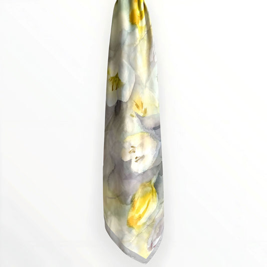 Mirage Floral Hijab- Silver Bloom