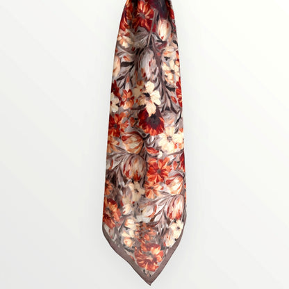Yale Floral Hijab - BrickRed
