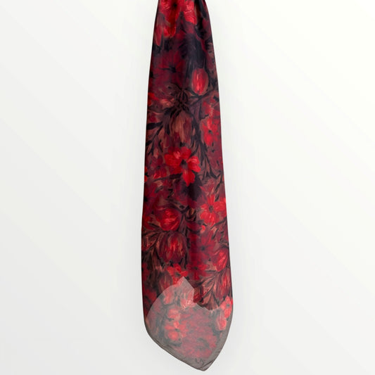 Yale Floral Hijab - Maroon