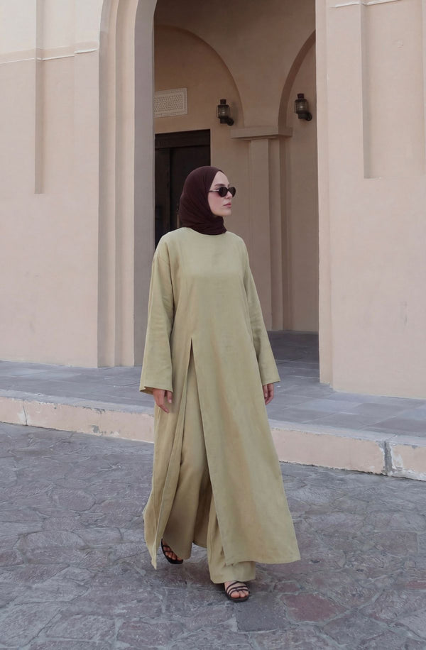 Leman Long Blouse - Warm Olive