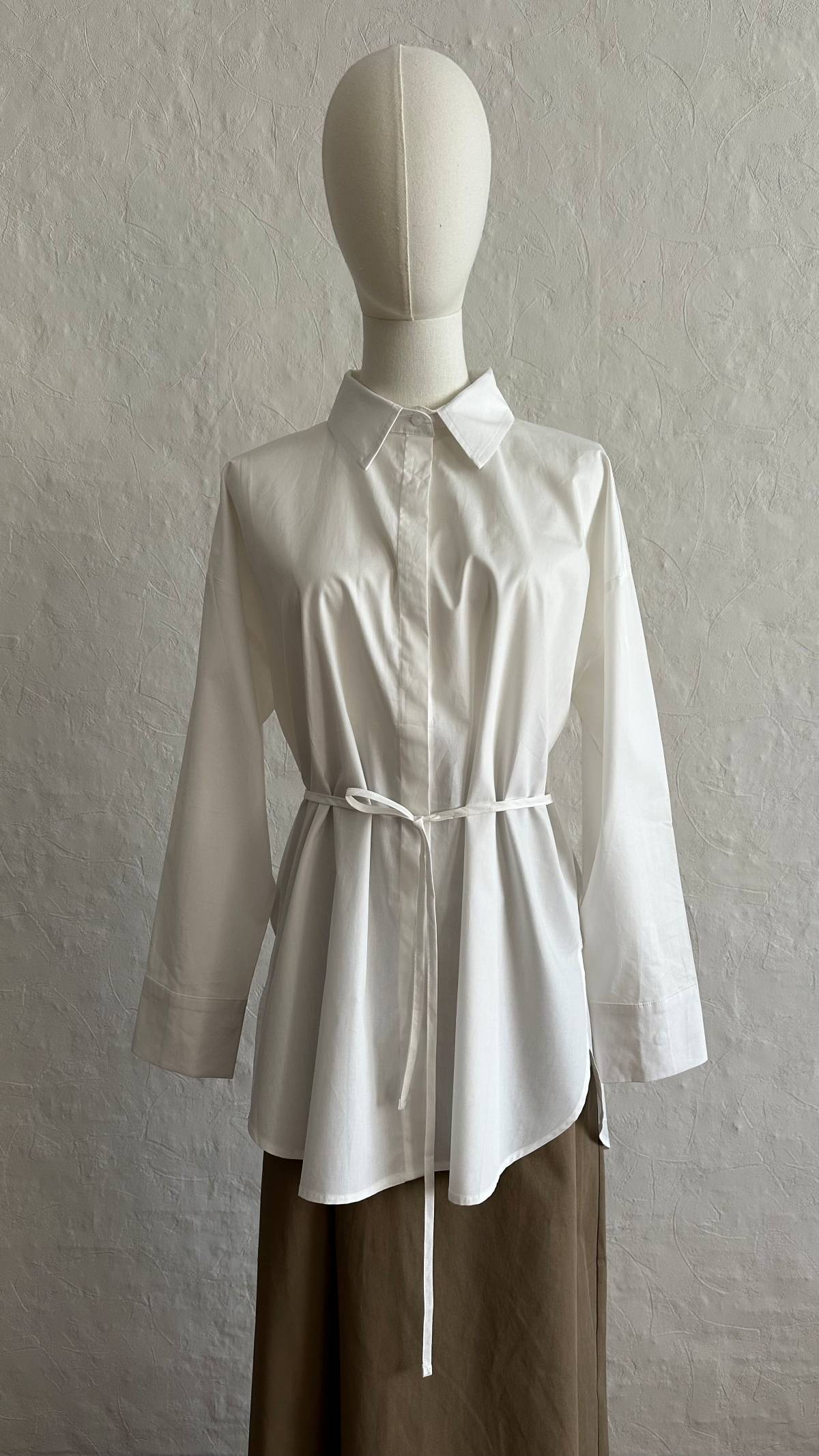 Nora Poplin Cotton Shirt - White