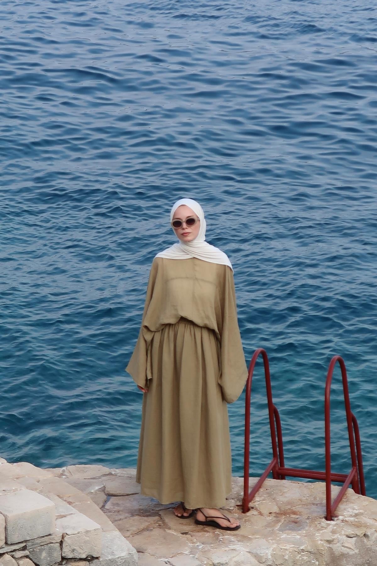 Valenne Linen Set - Olive