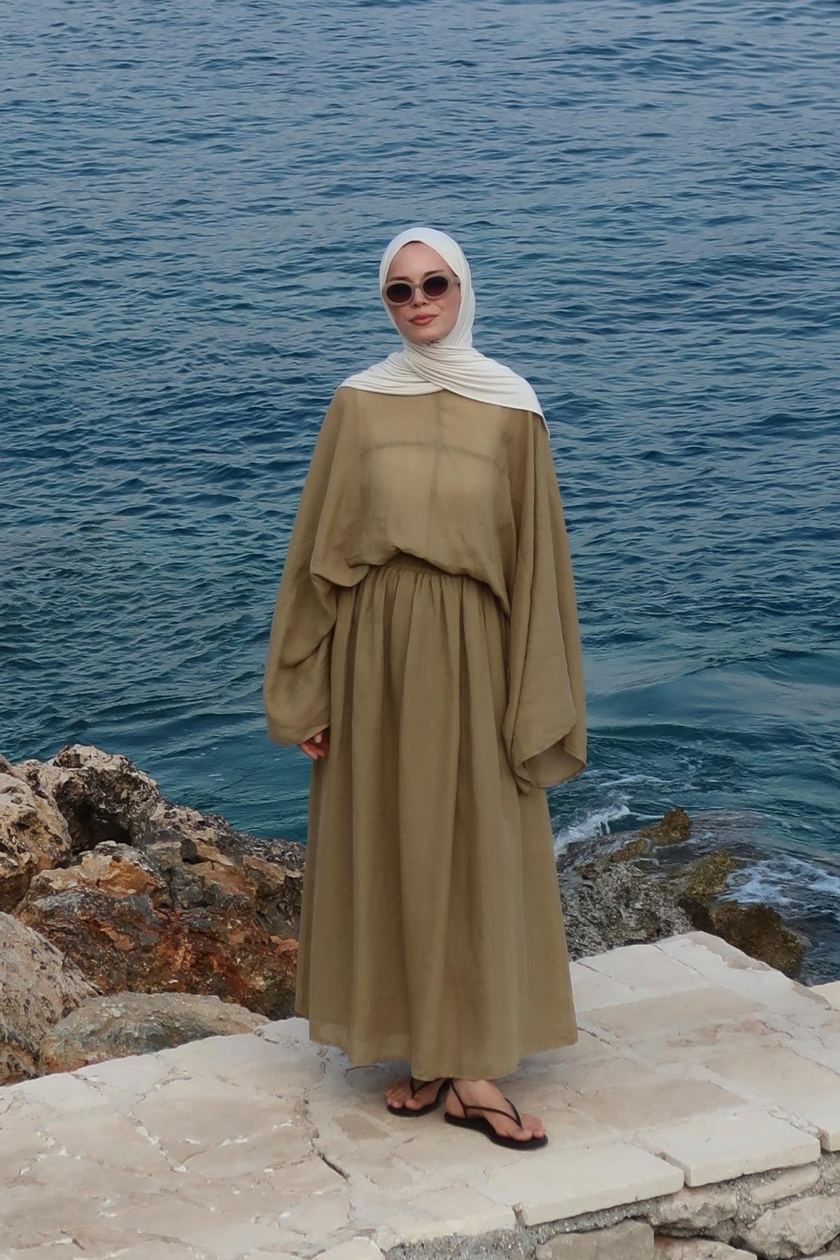 Valenne Linen Set - Olive