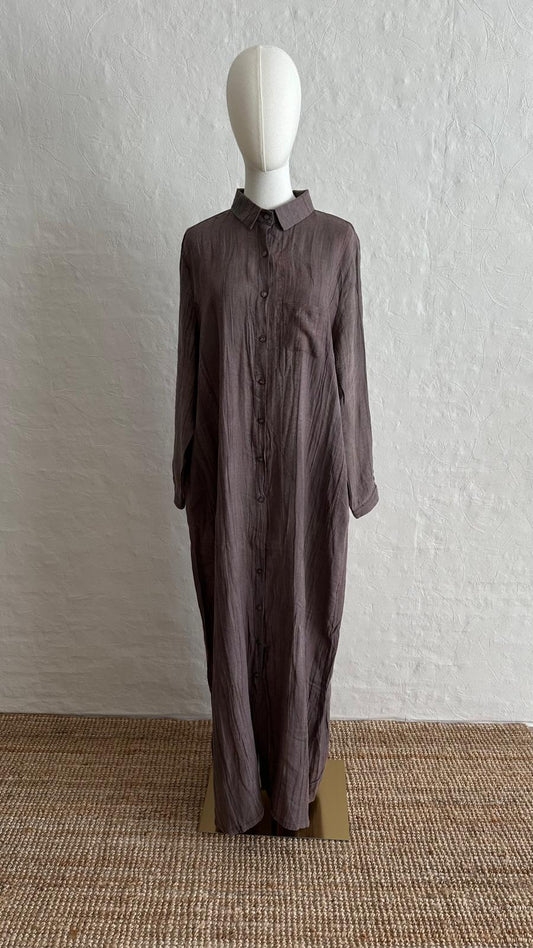 Asia Linen Dress - Plum