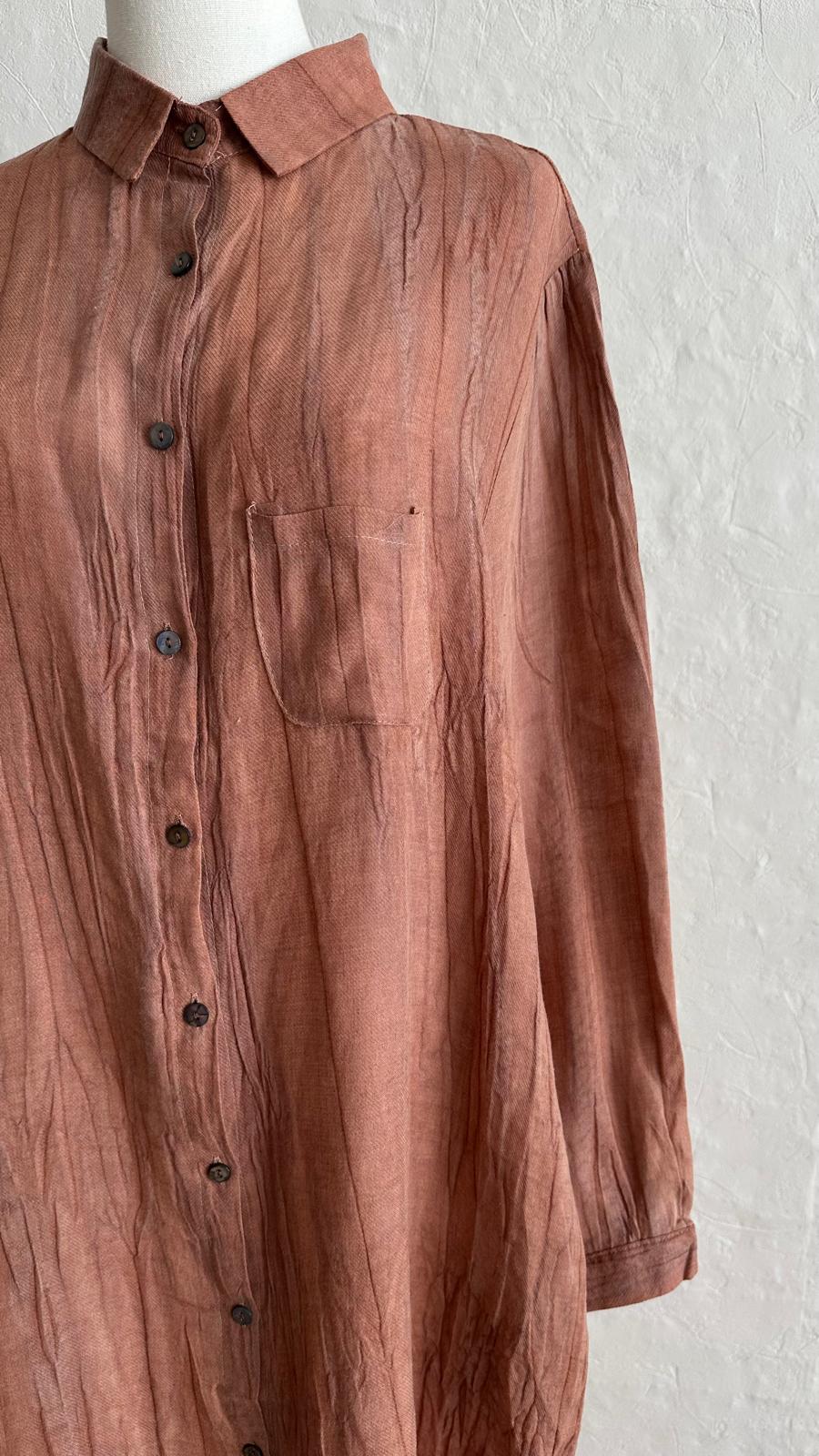 Asia Linen Dress - Terra Cotta Rose