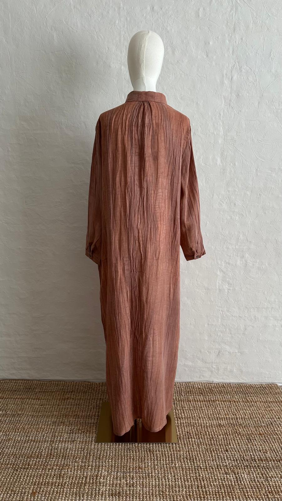 Asia Linen Dress - Terra Cotta Rose