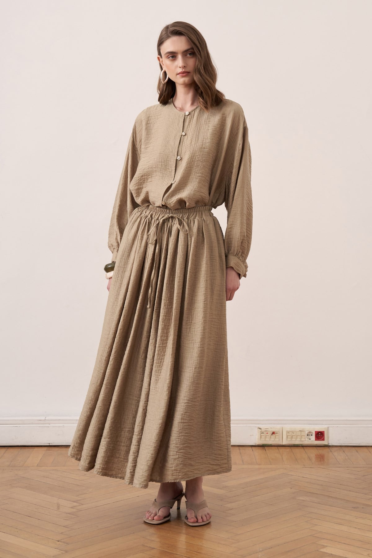 Almera 2-piece Maxi Skirt Set - Khaki