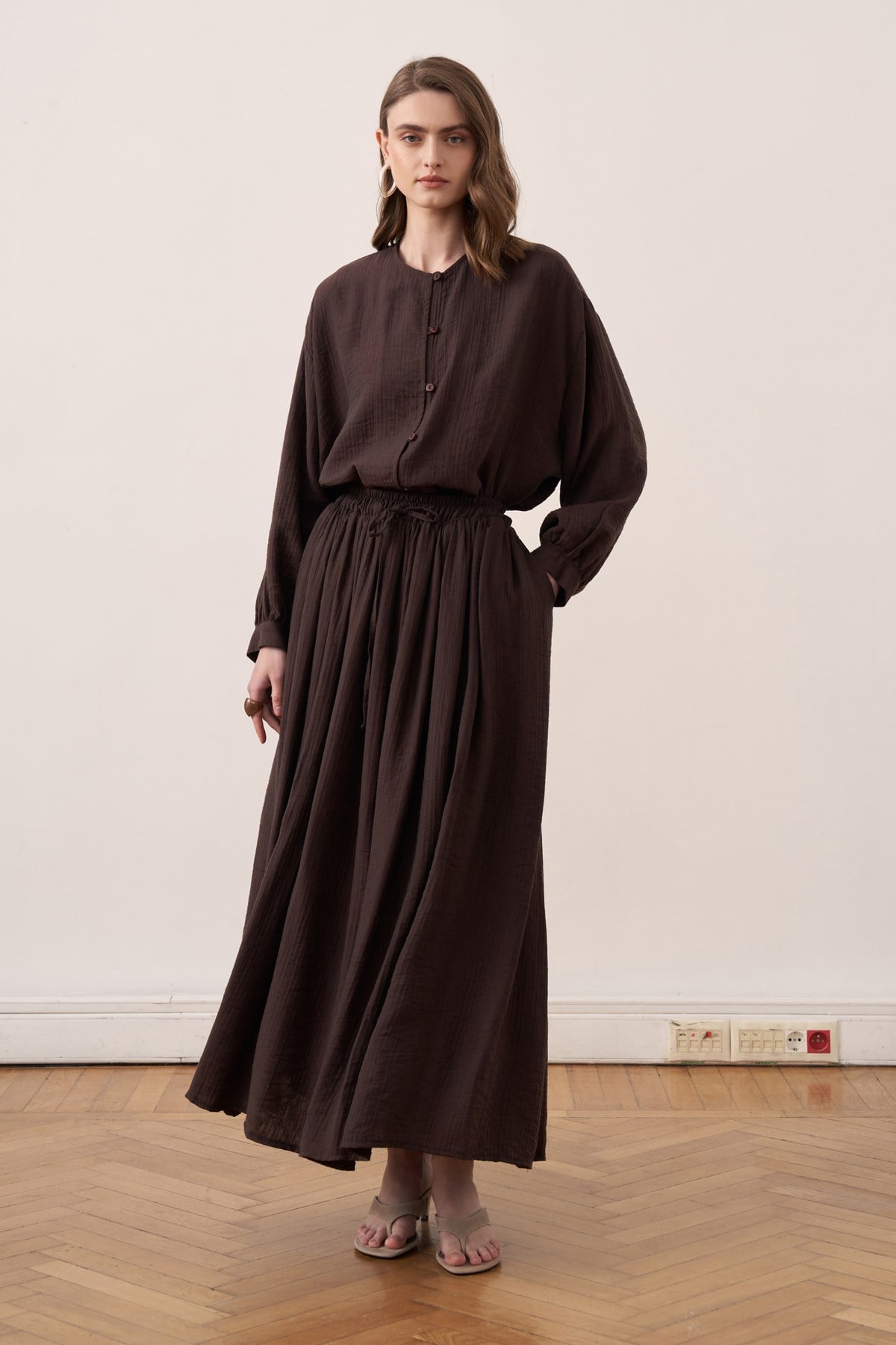 Almera 2-piece Maxi Skirt Set - Dark Brown