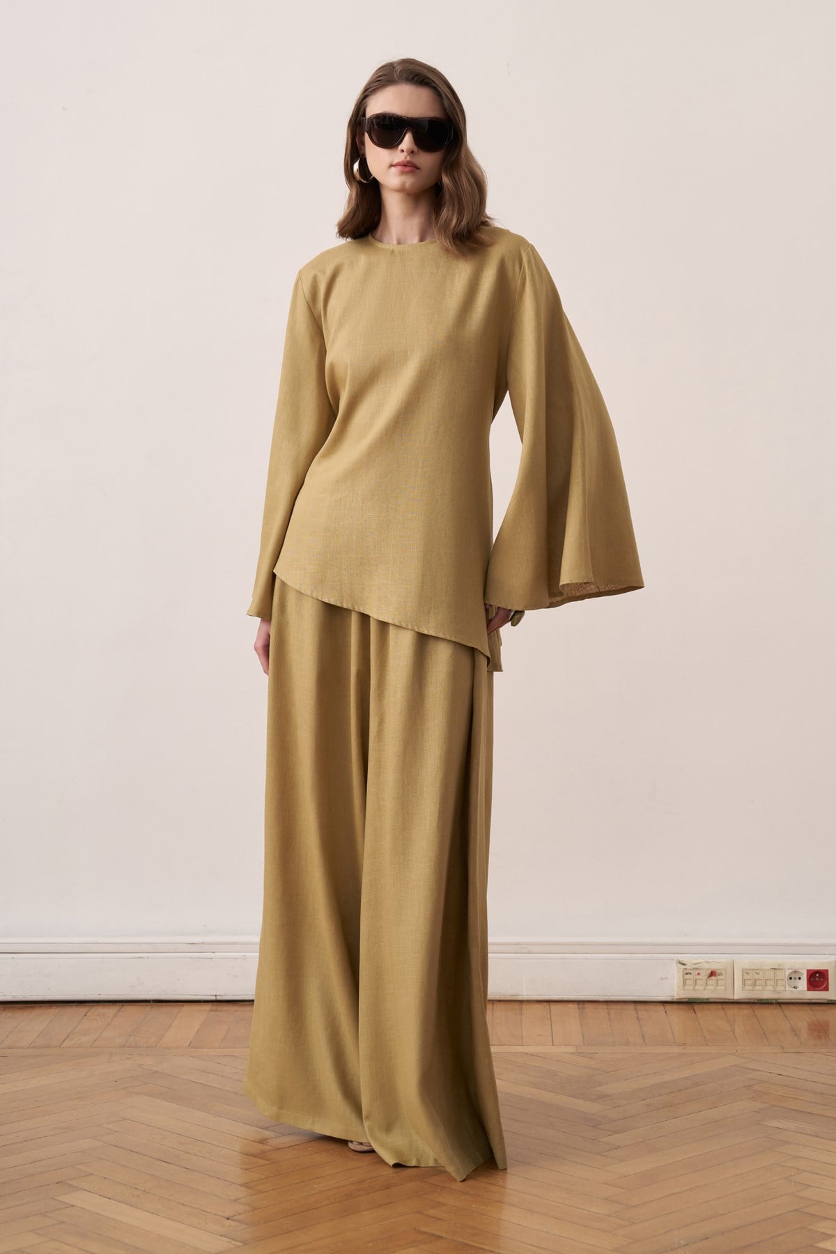Faraz Linen 2-pieces Set - Olive