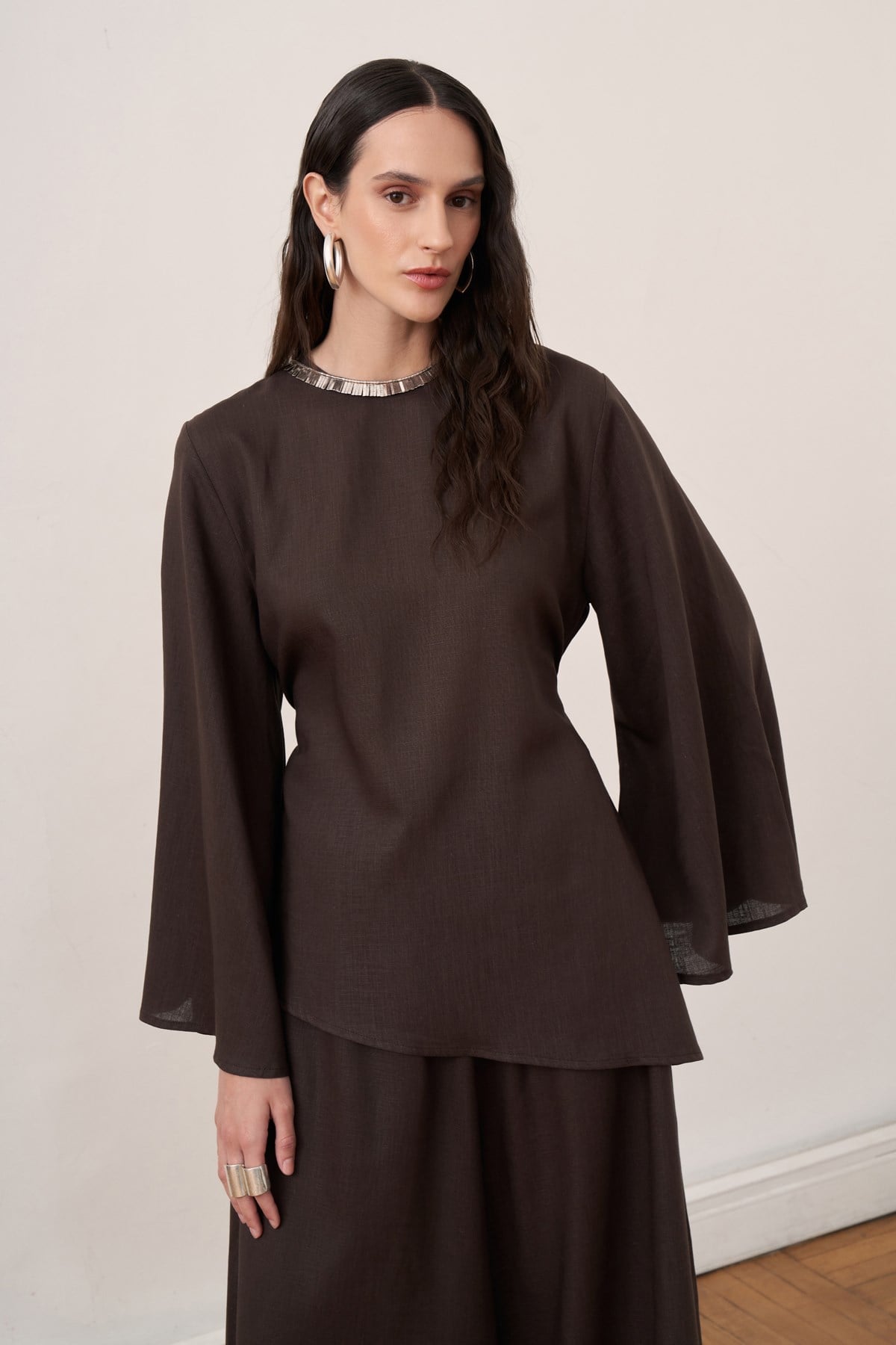 Faraz Linen 2-pieces Set - Dark Brown