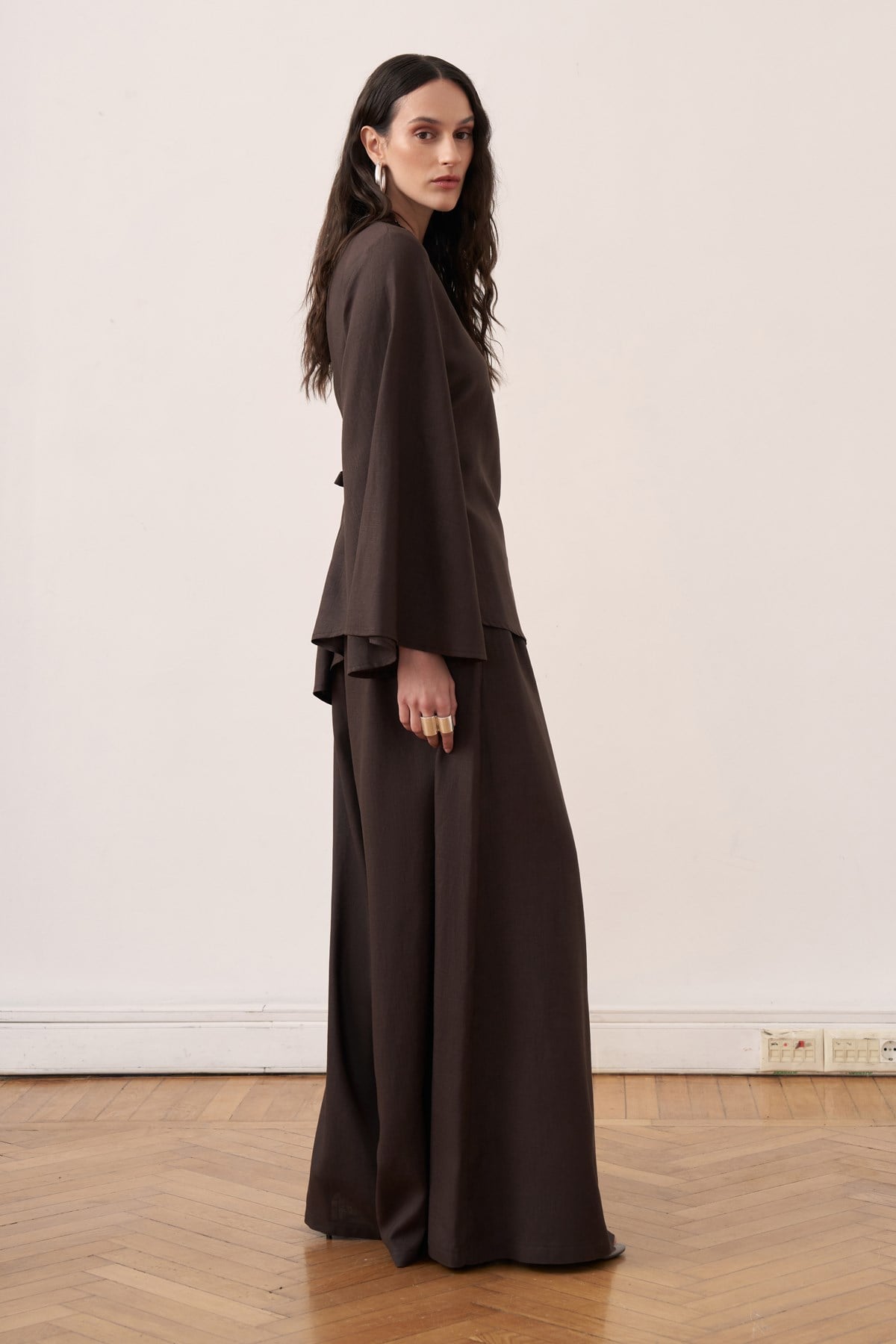 Faraz Linen 2-pieces Set - Dark Brown