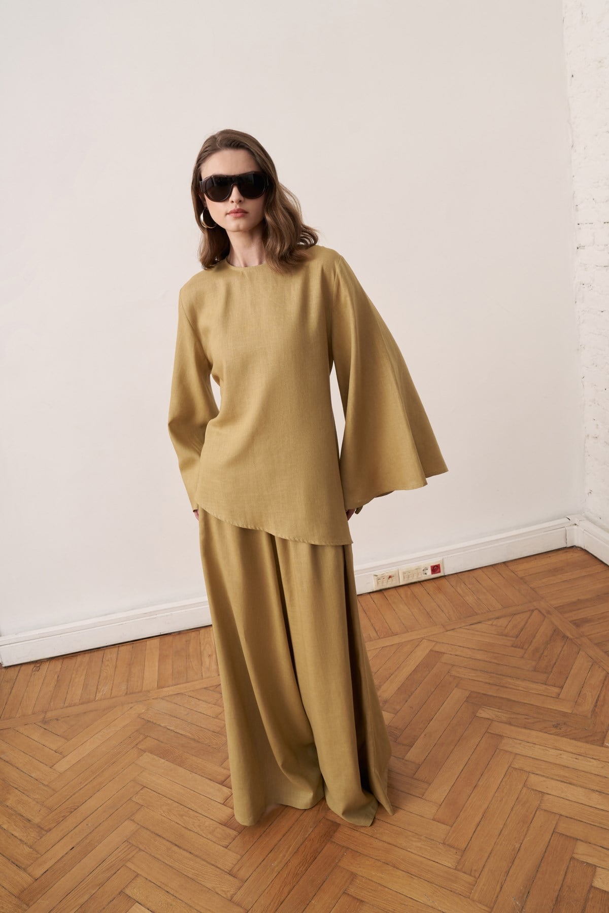 Faraz Linen 2-pieces Set - Olive