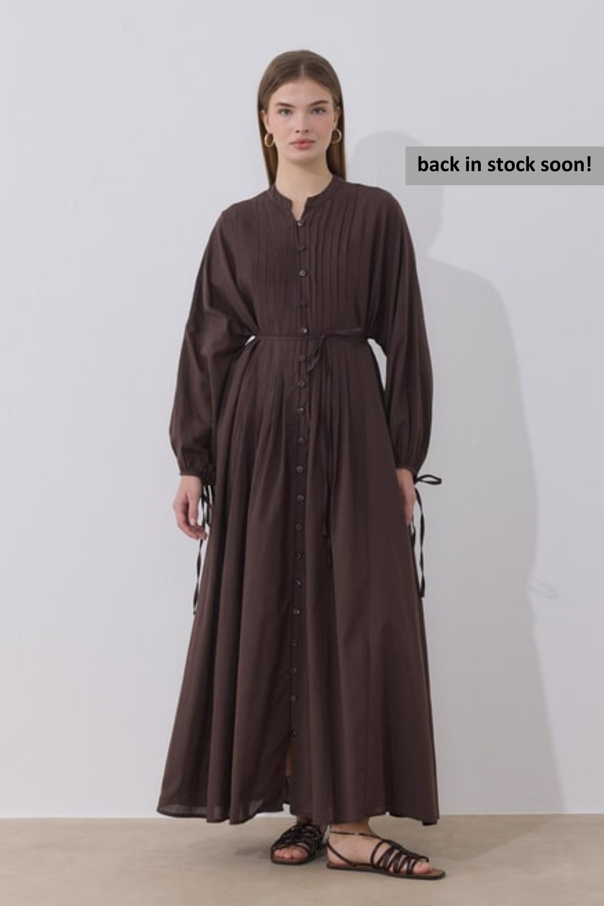 Vena Cotton Dress - Dark Brown