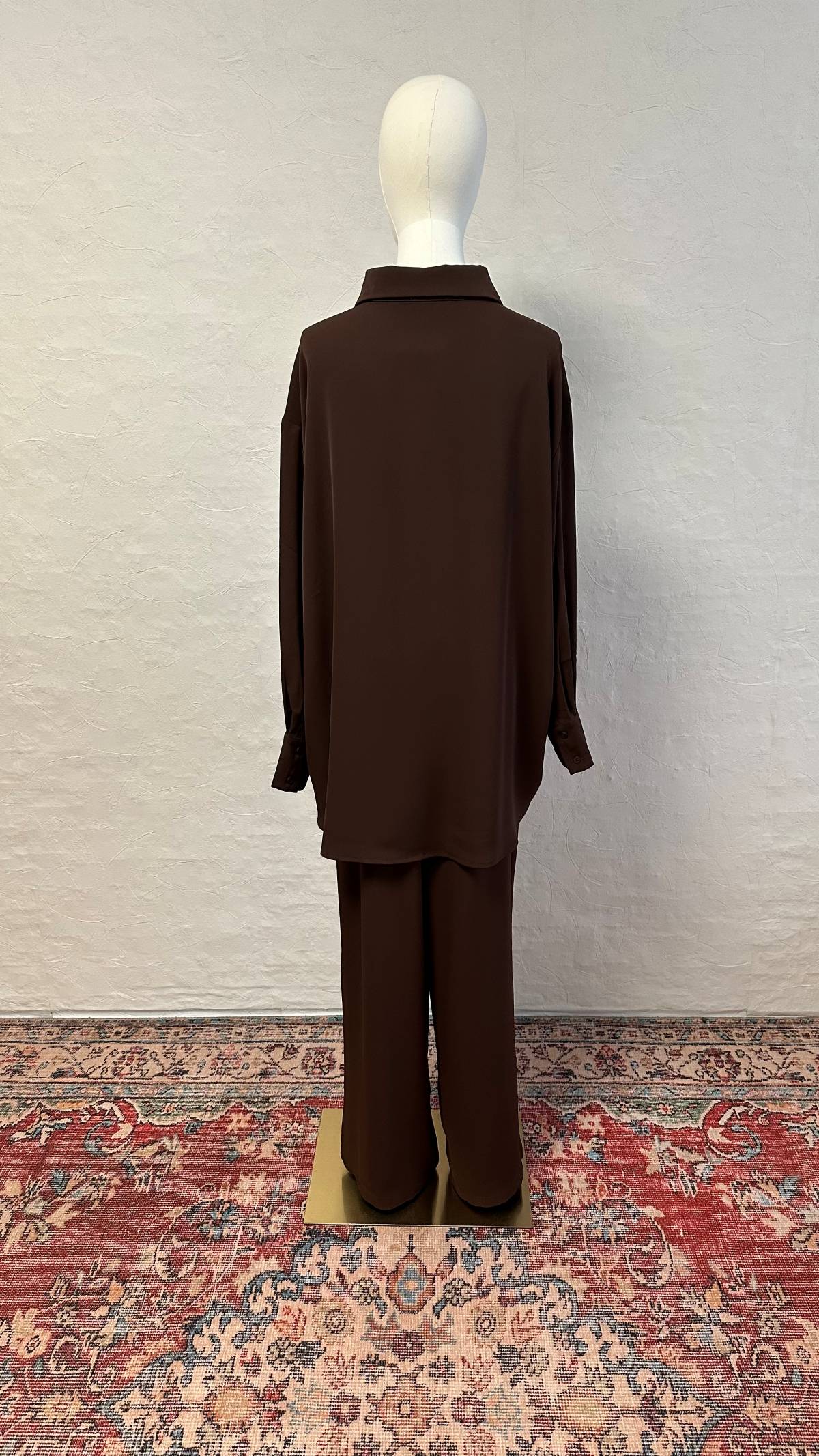 Luxe 2-Piece  Crepe Set - Dark Brown