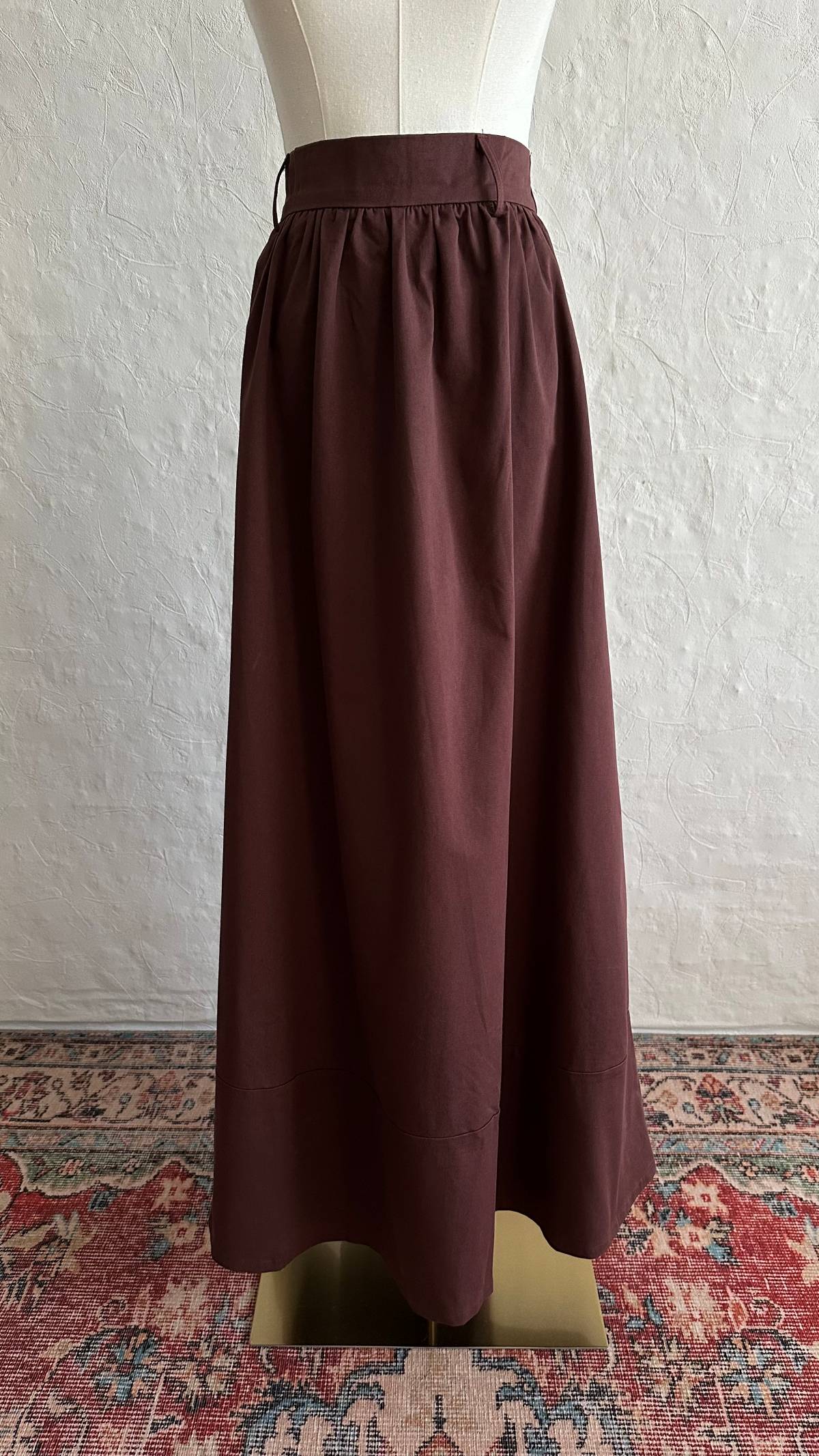 Vela Cotton Skirt & Top Set - Burgundy