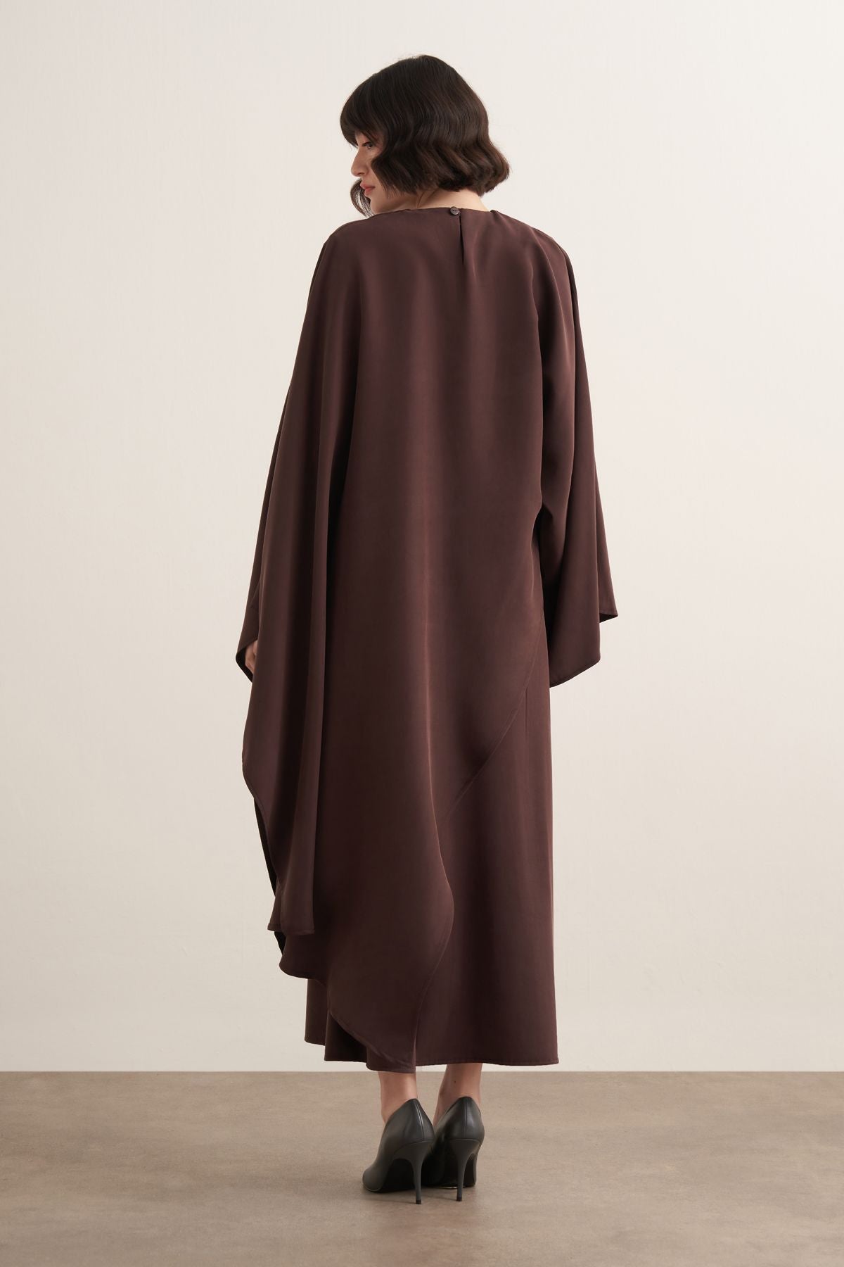 Novera 2-pieces Cupra Dress - Dark Brown