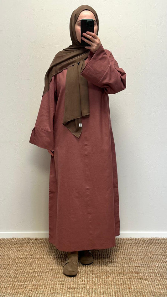 Firuz Linen Dress - Dusty Rose