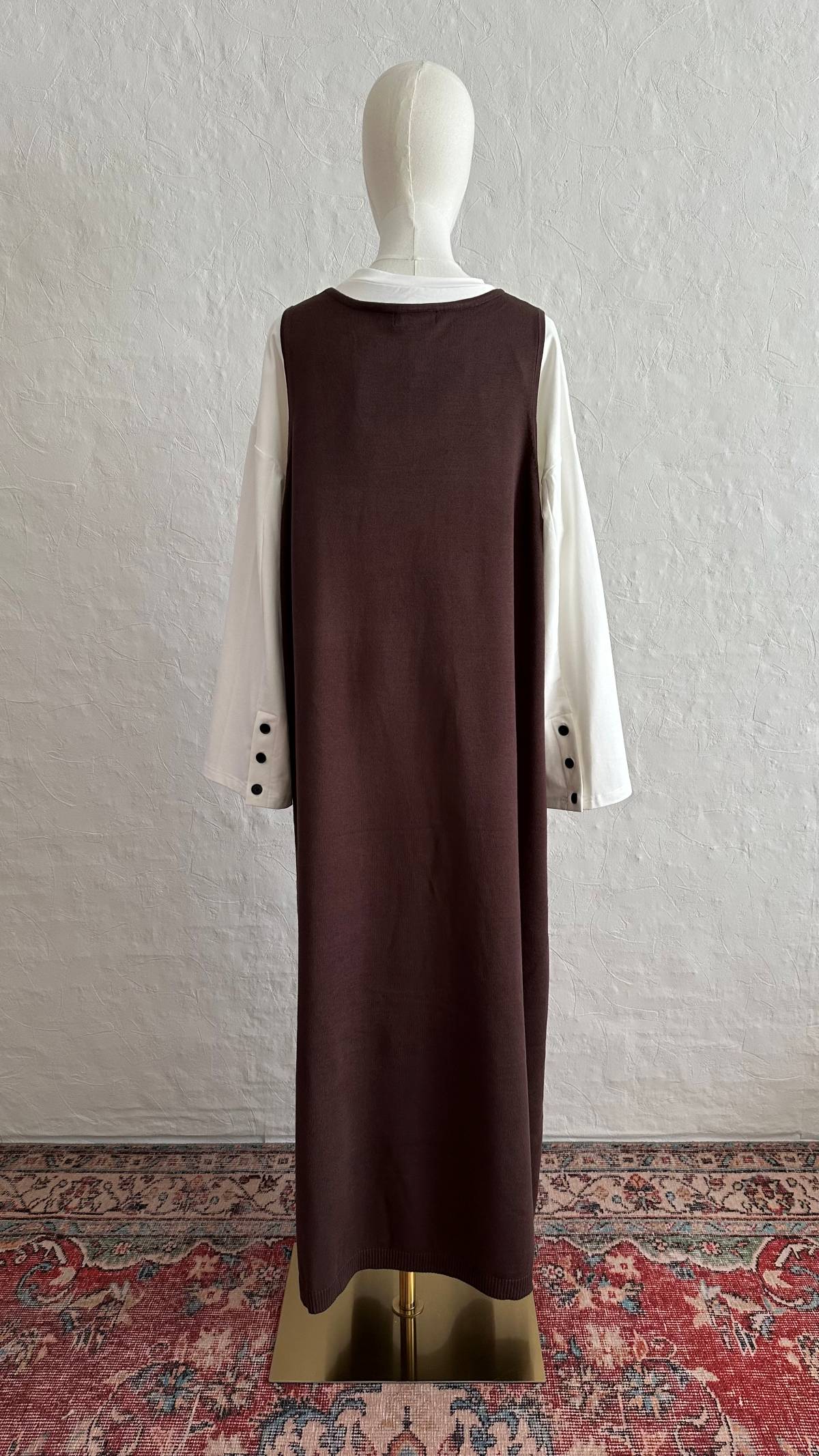 Knit Sleeveless Dress - Dark Brown