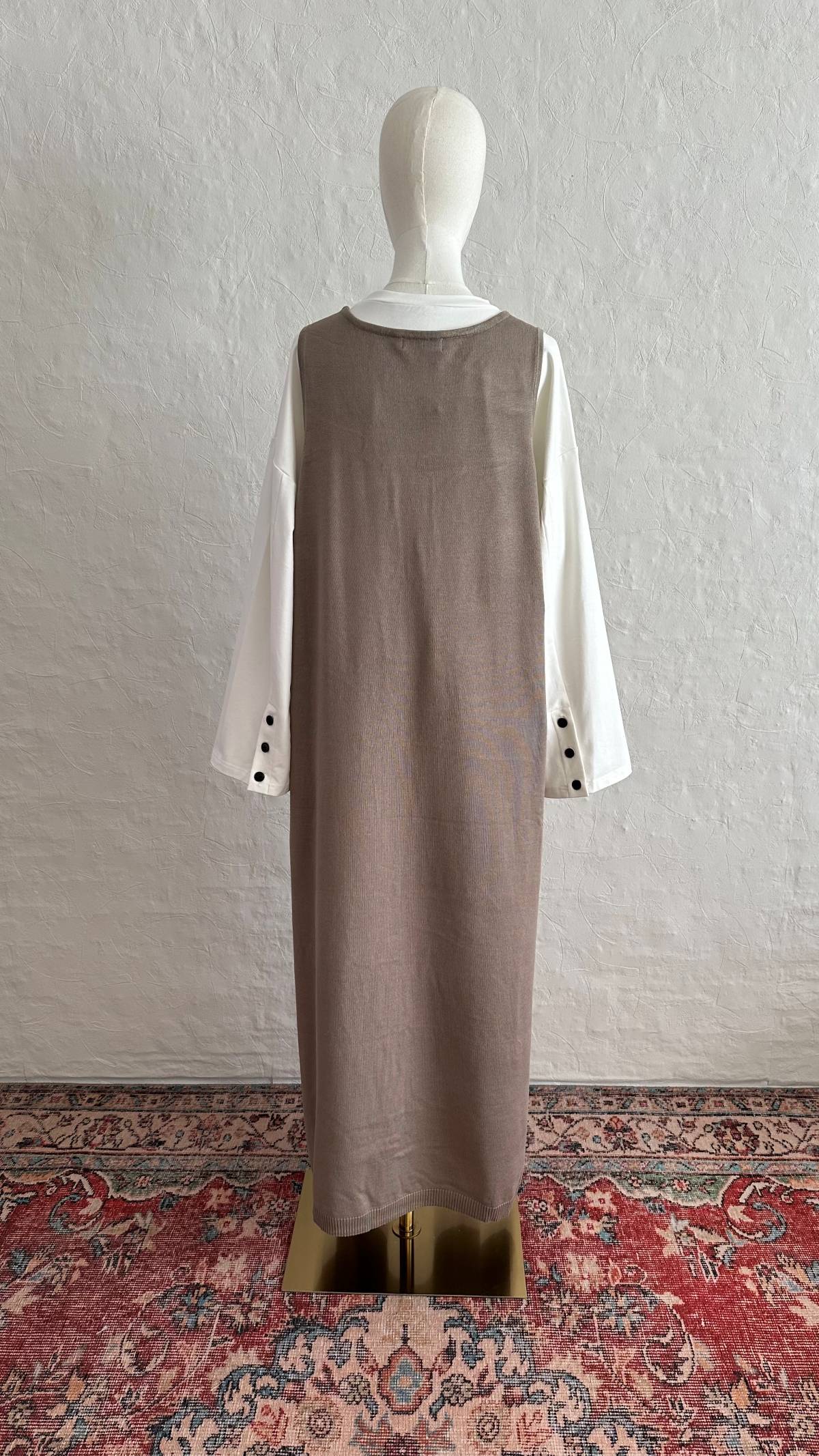 Knit Sleeveless Dress - Khaki
