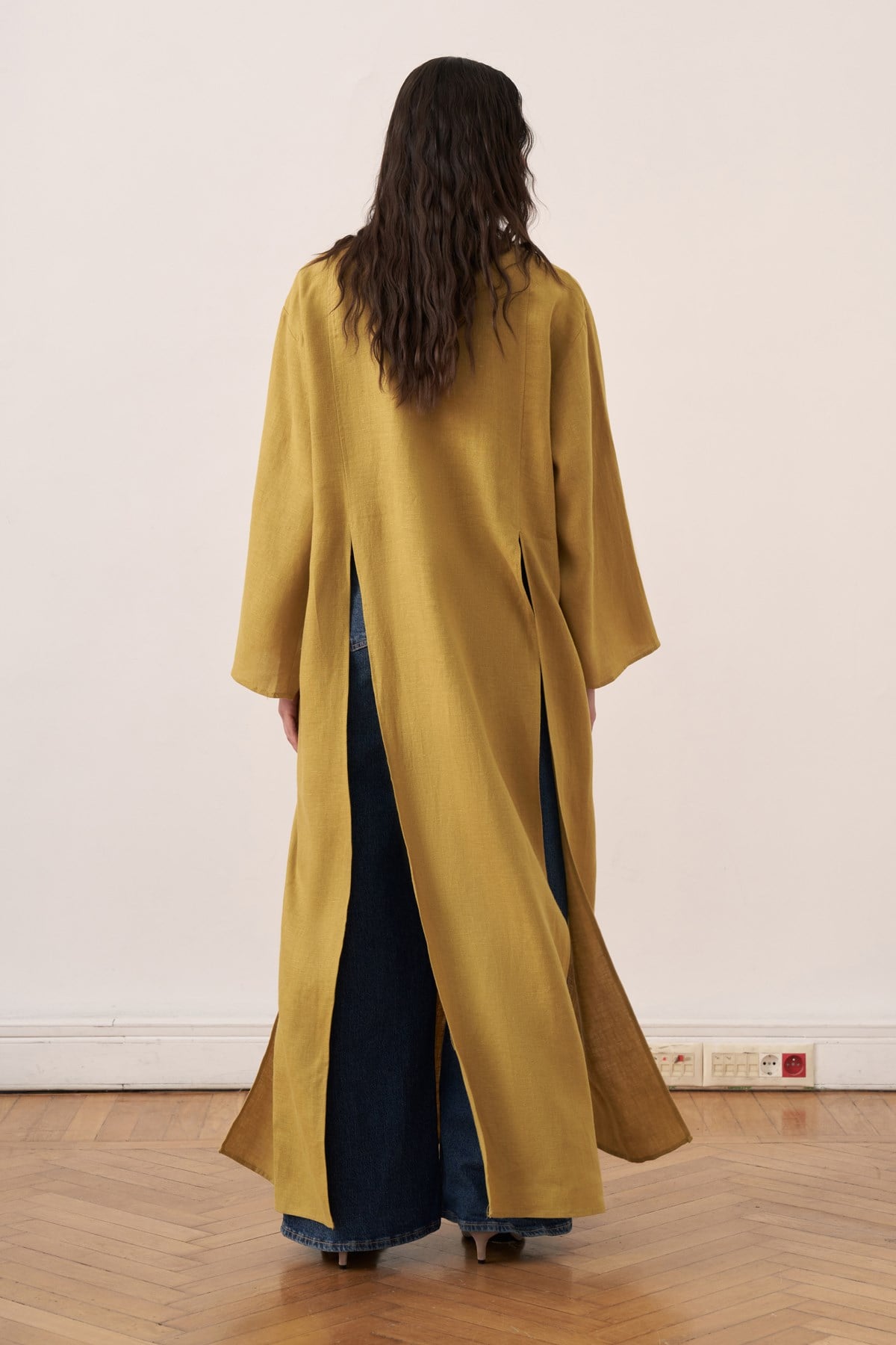 Leman Linen Long Blouse - Olive