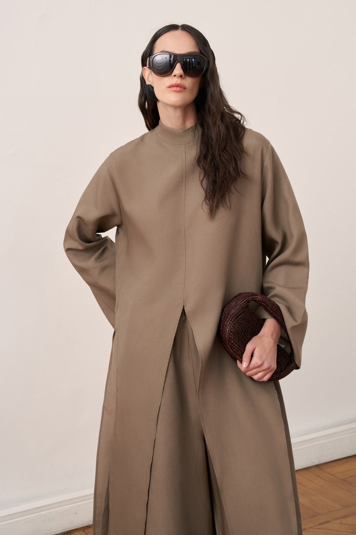 Marevia 2-piece Tunic & Pants Set - Soft Brown