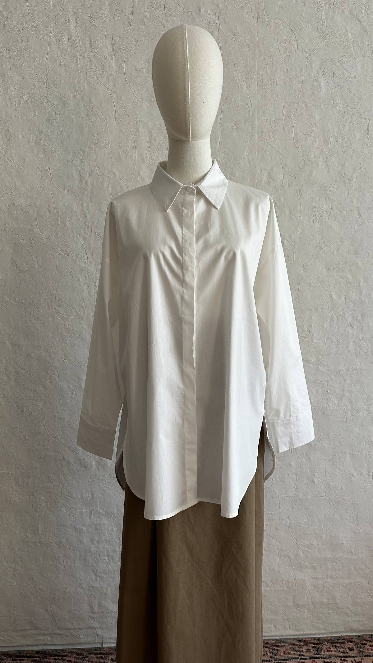 Nora Poplin Cotton Shirt - White