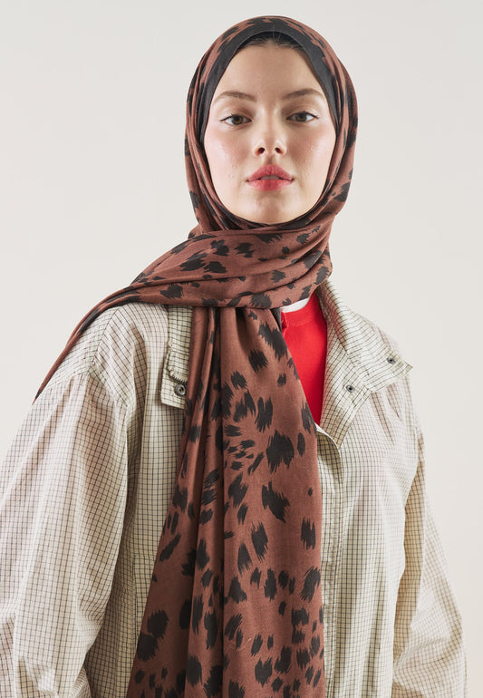Cheetah Pattern Ramie Scarf