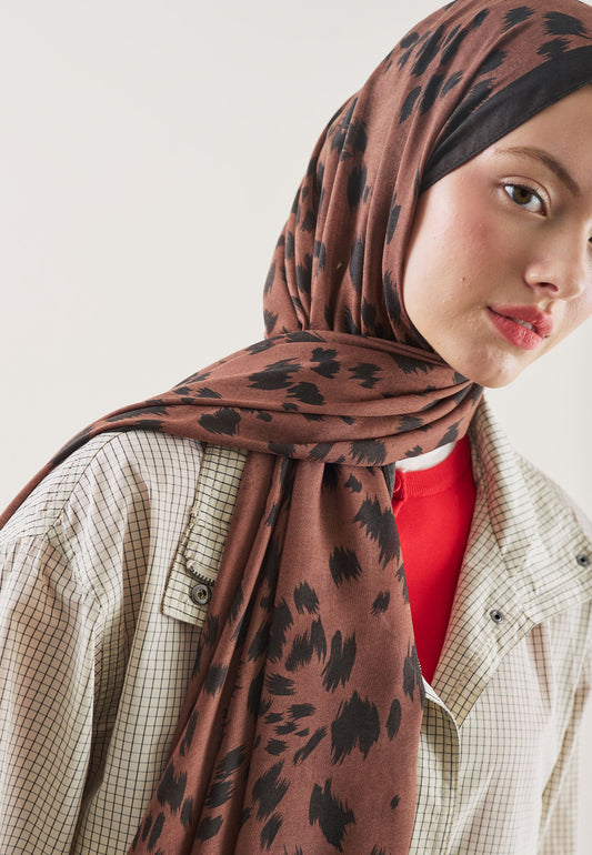 Cheetah Pattern Ramie Scarf