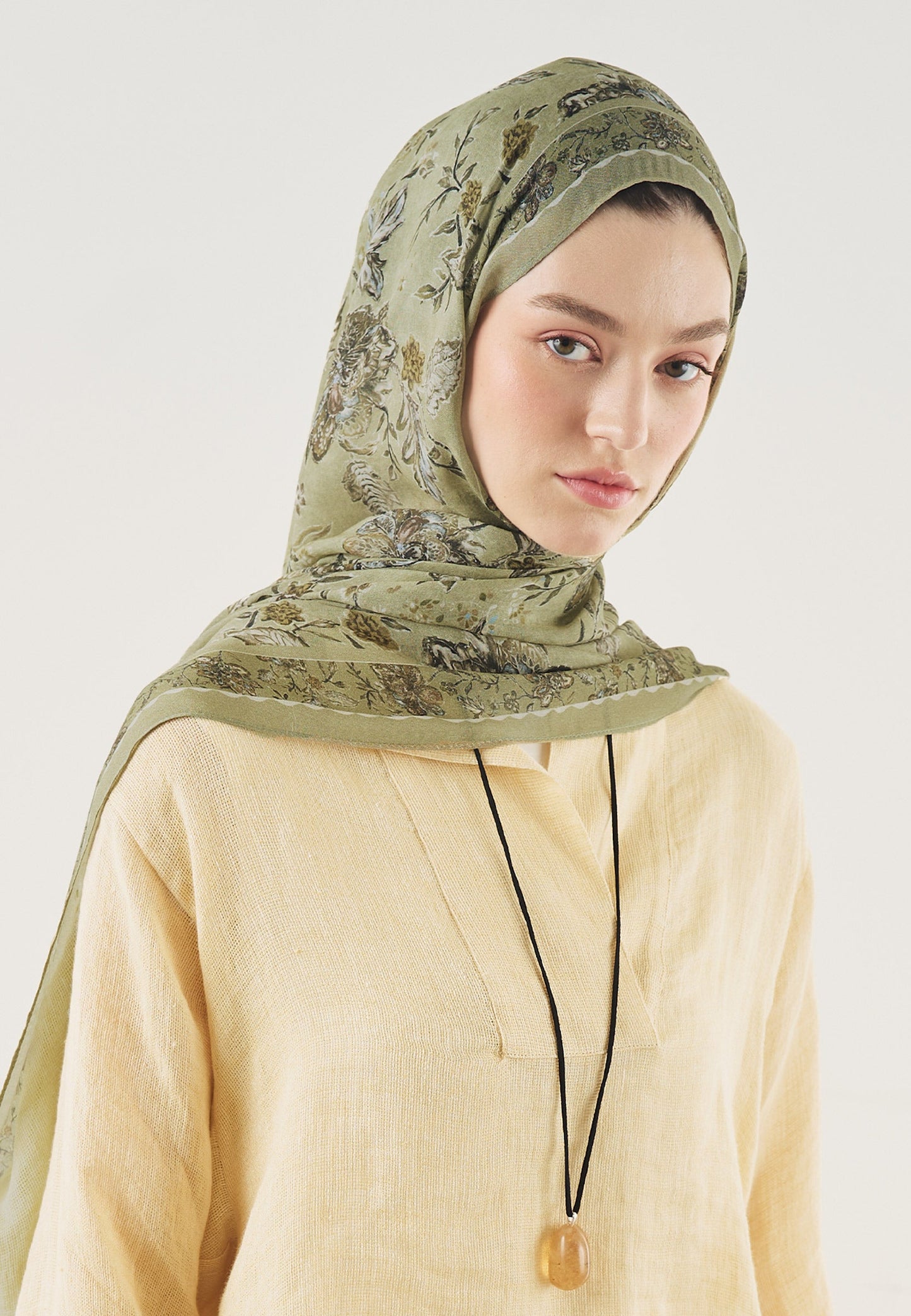 Ethnic Blossom Pattern Soft Viscose Scarf