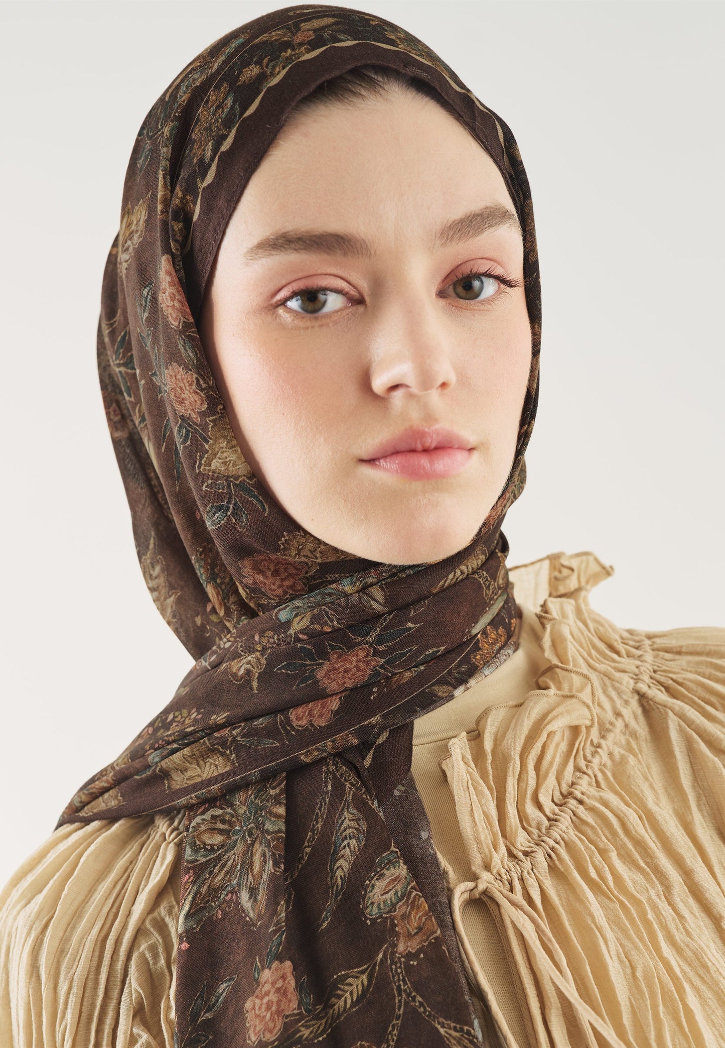 Ethnic Blossom Pattern Soft Viscose Scarf
