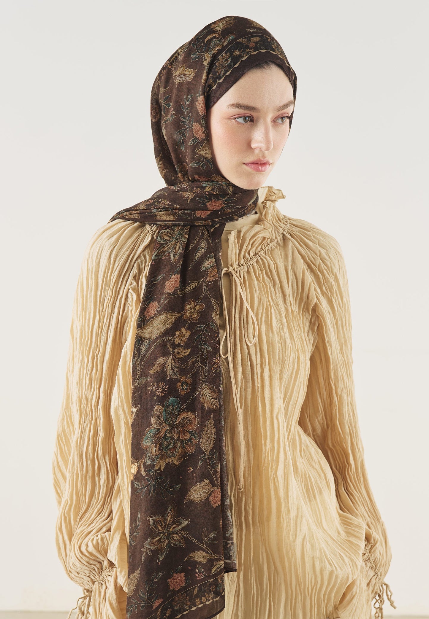 Ethnic Blossom Pattern Soft Viscose Scarf