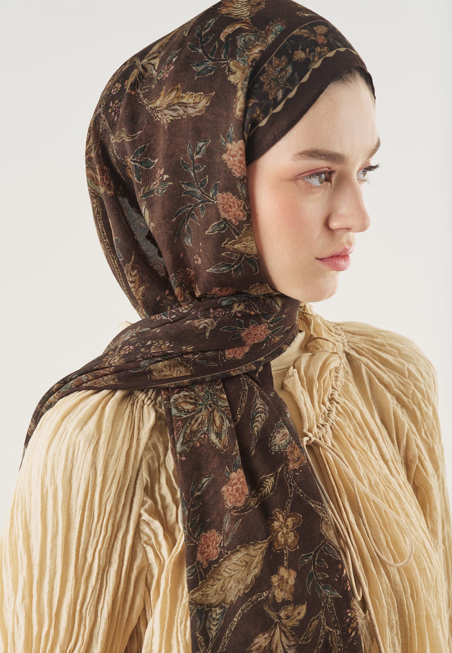 Ethnic Blossom Pattern Soft Viscose Scarf