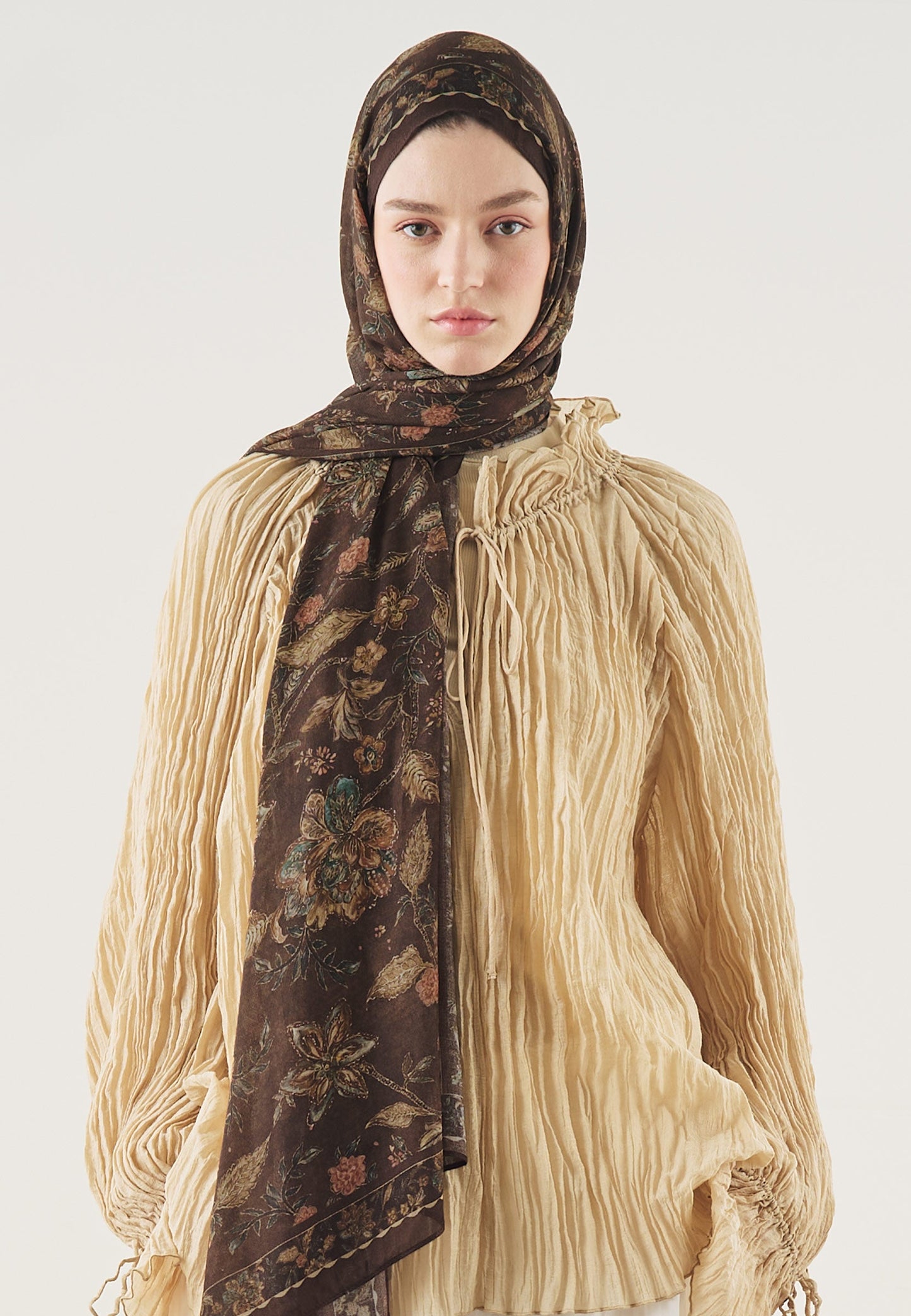 Ethnic Blossom Pattern Soft Viscose Scarf