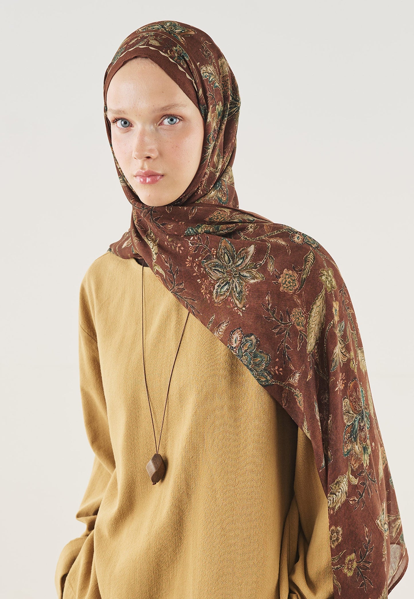 Ethnic Blossom Pattern Soft Viscose Scarf