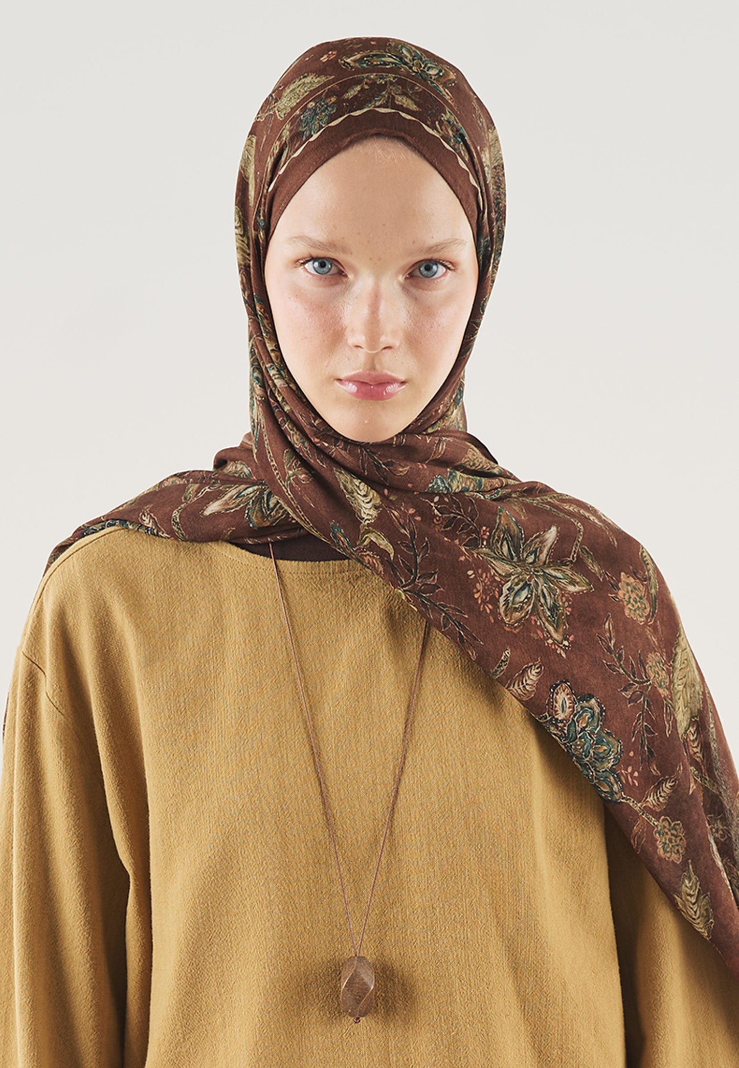 Ethnic Blossom Pattern Soft Viscose Scarf